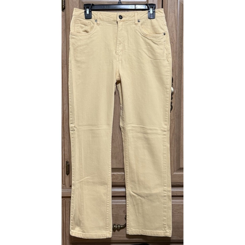 Coldwater Creek Denim Jeans Womens Size 8 Yellow Straight Leg High Rise 5 Pocket